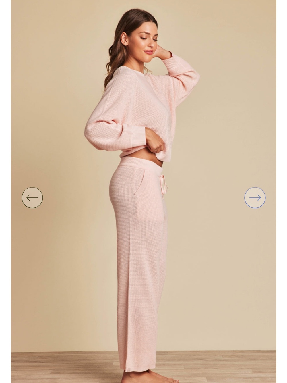 Barefoot Dreams Wide Leg Knit Lounge Pants - Light Pink - Picture 2 of 3